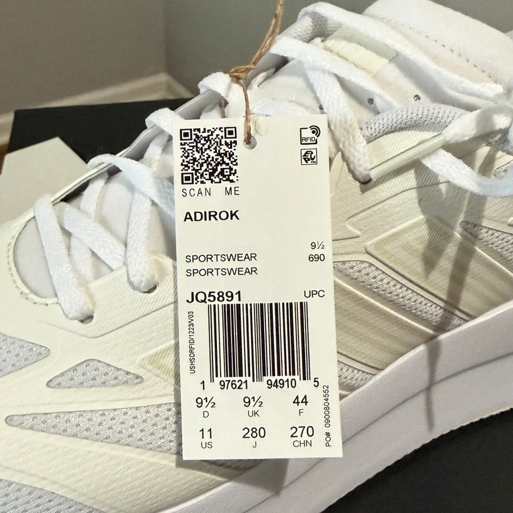 adidas Adirok Lace Up Womens Size 11 White/ Cream Sneakers Platform Shoes NIB - Picture 5 of 7